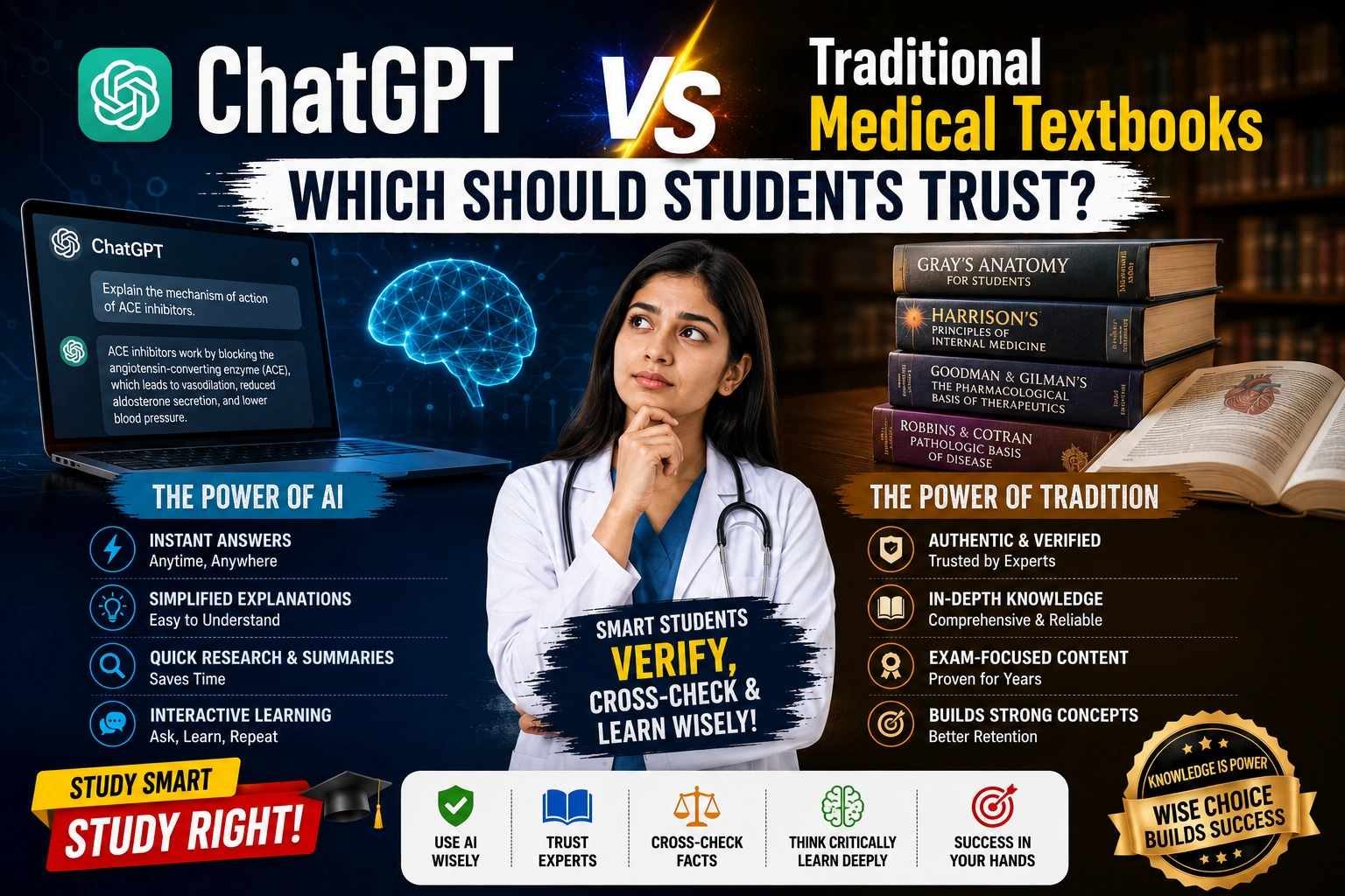 ChatGPT vs Traditional Medical Textbooks: Which Should Students Trust